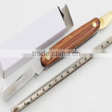 Grafting and budding folding knife, double blade agriculture tool knife