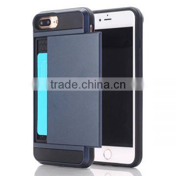 Slide Cover Card Slot Phone Case TPU + PC Material Phone Hull for IPhone7 7plus photo-5