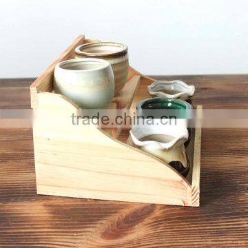 Balcony Multi-Storey Pine Wood Mini Flower Racks, Solid Wood Plant Shelf Convenient To Use photo-2