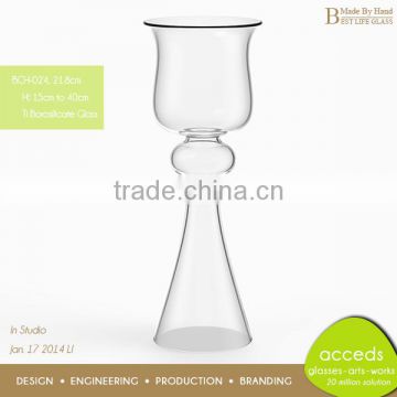 Eco-Friendly Pyrex Glass Pedestal Candle Holders