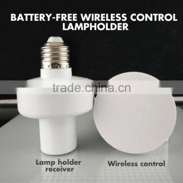 Battery Free Self-powered Wireless Remote Control E27 Lamp Holder