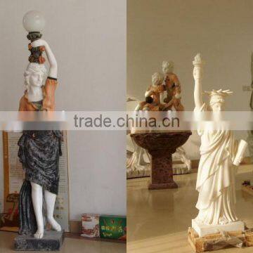 Hand Carved Europe Style Lamp Lady Figure Statue (white / Black / Yellow / Red) photo-2