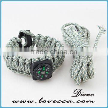 8 in 1 Survival Gear Paracord Bracelet Compass Fishing Kit Flint Fire Starter photo-2
