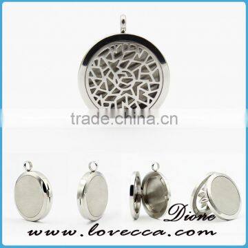 High Quality Stainless Steel Necklace Aromatherapy Oil Diffuser Locket Pendant photo-3