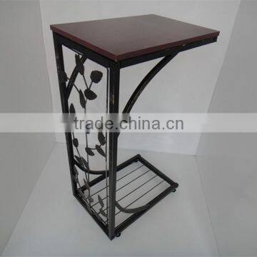 Living Room Vine Leaf Design Metal Sofa Side End Table Accent TV Tray Coffee Table photo-5