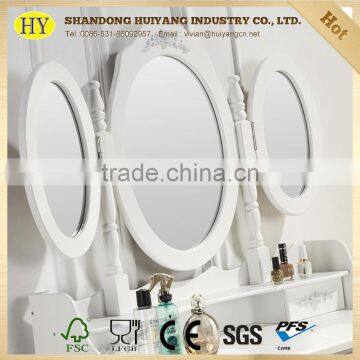 Modern Wooden Dressing Table Design With Full-length Mirror and Stool photo-3