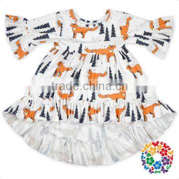 Wholesale Boutique Children Clothing USA Design Custom T Shirt Printing Girls Ruffle Shirts photo-4