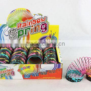 hot sale classic plastic rainbow spring with printed sea world educational toys for kids/promotional gift raibow circle