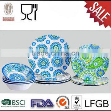 Hot-sale custom print plastic dinner set melamine tableware