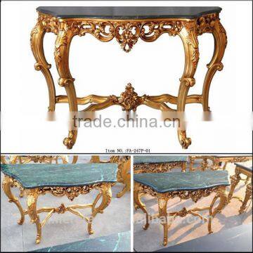 Rococo Style Furniture Living Room Antique Gold Console Table photo-3