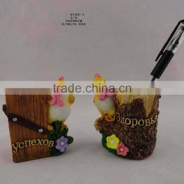 Resin Chick Figurine Pen Container for New Year Symbol Decor photo-5