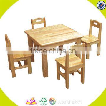 Wholesale Cute Style Baby Wooden Table and Chairs Household Top Quality Wooden Table and Chairs Set W08G092 photo-4