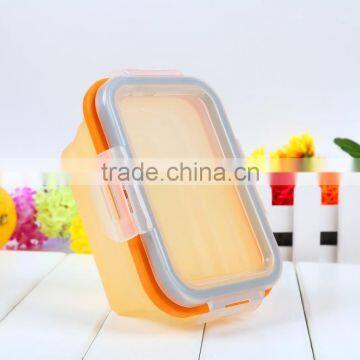 4 Sizes Collapsible Silicone Storage Container / Silicone Folding Lunch Box photo-4