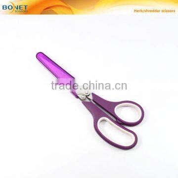 S97015A3 FDA Qualified Stainless Steel Herb 3 Blades Onion Cutting Scissors With Scissor Cover