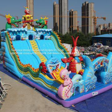 Interesting Toys Inflatable Slide And Castle for Children on Sale