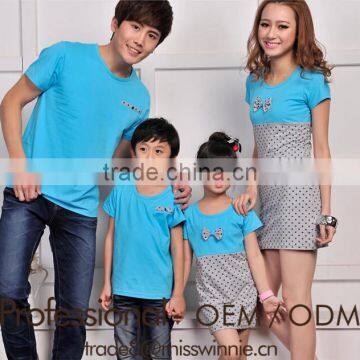 casual parent-child dresses mother and daughter father and son dresses for family t shirt sets