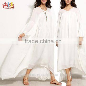 White Lantern Sleeve High Low Tent Dress Vintage Dress 1950s Spring Summer 2017 HSd7519