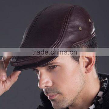 custom design genuine leather top hat leather strap blank hat