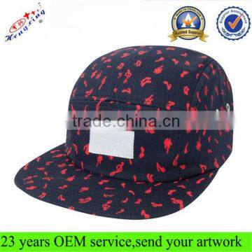 Music note fashion China flat brim custom-made 5 panel cap