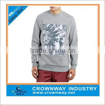 light gray mens latest design pullover sweatshirt without hood