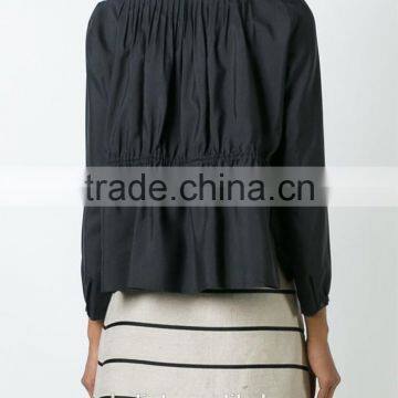 Hot Sale Nice Design Women Executive Pleated Silk Shirts 2016 photo-3