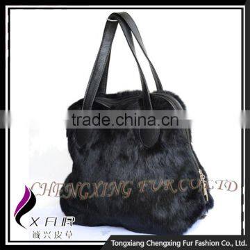 CX-H-16 Wholesale Good Quality Fashion Handbag Rabbit Fur Ladies Bag In China photo-4