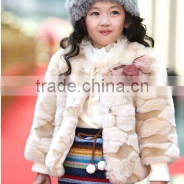 2016 New design clothing of winter white fur dresses for kids girls