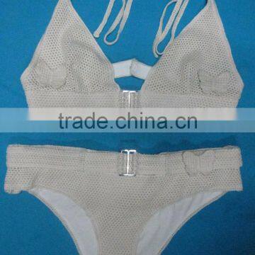 new ladies crochet cotton beach casuael bikini set