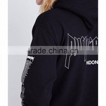 Oversized Fit Hoodies Long Sleeves Cotton Blends Fleece Logo Print Kangaroo Pocket Hoodies Ribbed photo-5