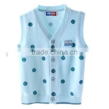 Baby Clothing China Long Sleeve v Neck Polka Dot Girls Cardigan Sweater photo-3