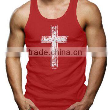 China Printing Cotton Wholesale Mens Custom Gym Stringer Vest photo-4