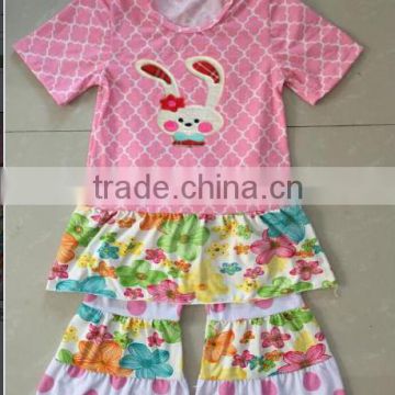 Girls sweet cotton outfit rabbit suit for Spring toddler cotton clothes set boutique kids outfits wholesale clothing in stock