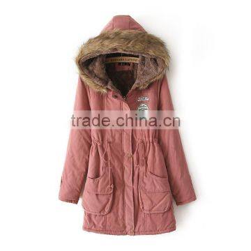 Womens Hooded Warm Winter Coats Faux Fur Lined Parkas Black Pink Green Blue Red photo-4