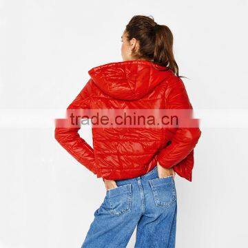 2017 OEM Short Fine Jacket With Hood Winter Bomber Warm Quilted Jacket photo-6