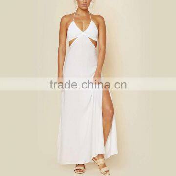 Cut Out Slit Maxi Dress With Drawstring Sexy Women Summer Dress 2015 photo-6