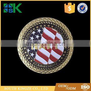 USN Navy Veteran Blue Red White Flag Color Big Challenge Coin photo-3