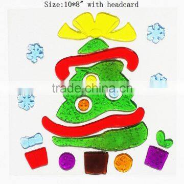 Christmas jelly window decoration gel Christams tree snowman glass sticker Festival decoration