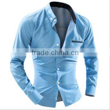 Foreign trade men's business casual long sleeved dot Shirt