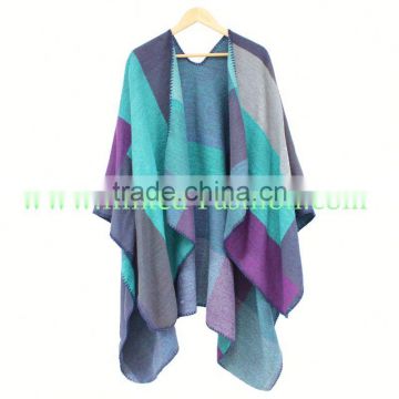 2015 Vintage Pashmina Tassel Plaid Scarves Ponchos Wholesale