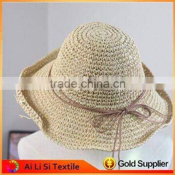 Spring/summer Unisex Craft Paper Shade Fishing Straw Hat photo-2
