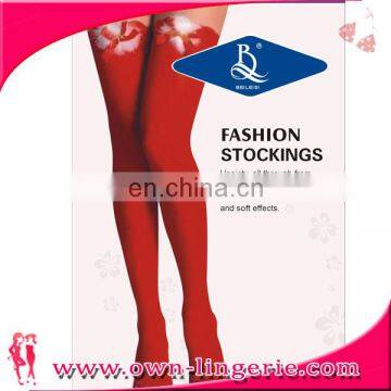 Wholesale fashion young girls knit stockings cute red cotton christmas stocking