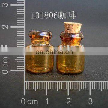 wholesale 0.5ml New arrival wishing bottle! clear glass tiny wishing bottle vials pendants with corks