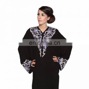 Kaftan Black Abaya,Lastest Design Muslim Islamic Dress,Embroidery Long Sleeve Maxi Dress photo-3