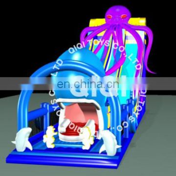 Factory price inflatable high slide china inflatable octopus slides for kids