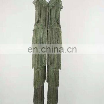Fashion Women Clothing Dropshipping Sexy Spaghetti Strap Tassels Jumpsuit and Romper Clubwear Playsuit photo-5