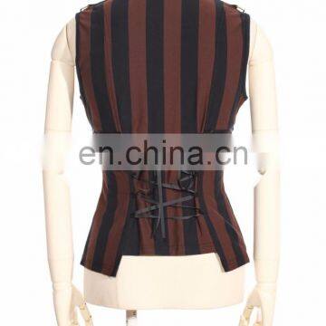 Steampunk Stripped Top-vest With Removable Sleeves photo-5