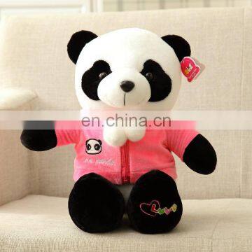 New design stuffed plush panda toys soft toys with clothing