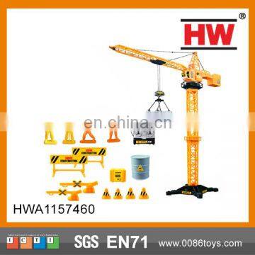 Four-Way Line Control Tower Crane Die Cast Toy With Light