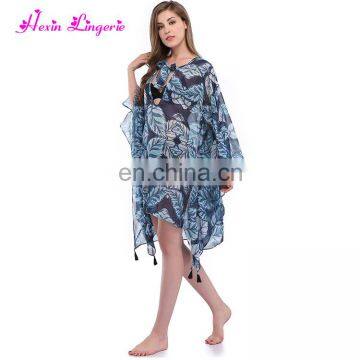 Fashionable Swimwear Bikini Printed Long Sleeve Sexy Beach Dresses