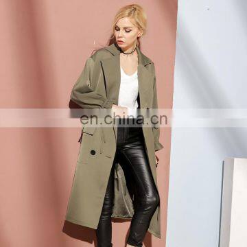 modern women 2017 green overcoat classic double row buttons oversize coat for women